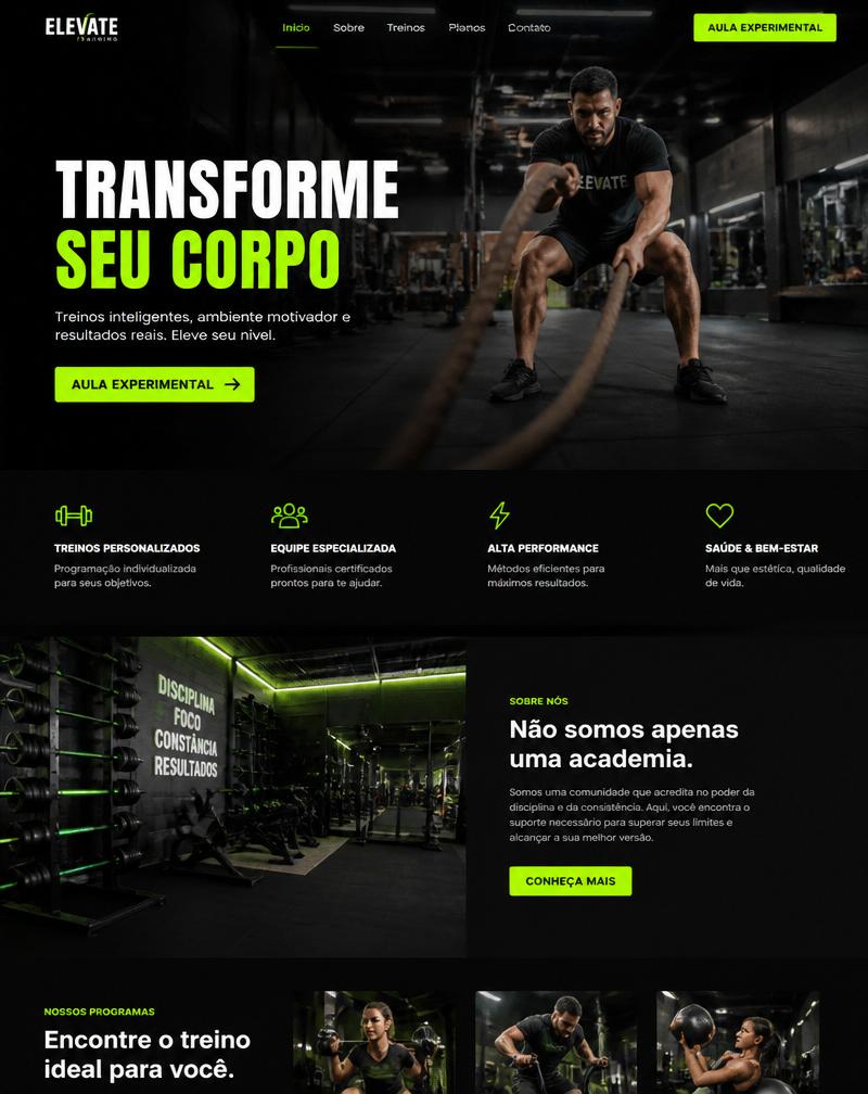 Exemplo de landing page: Academia Boutique