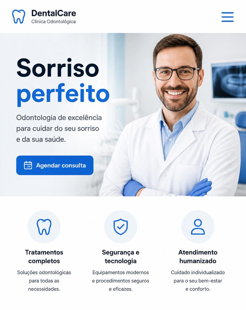 Exemplo de landing page: Clínica Odontológica